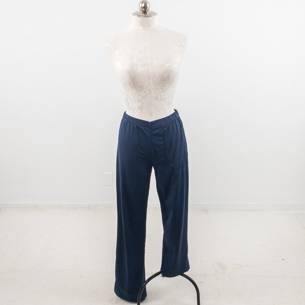 REI Gym Pants M Stretchy Highrise Track Pants Joggers Blue - Picture 6 of 15
